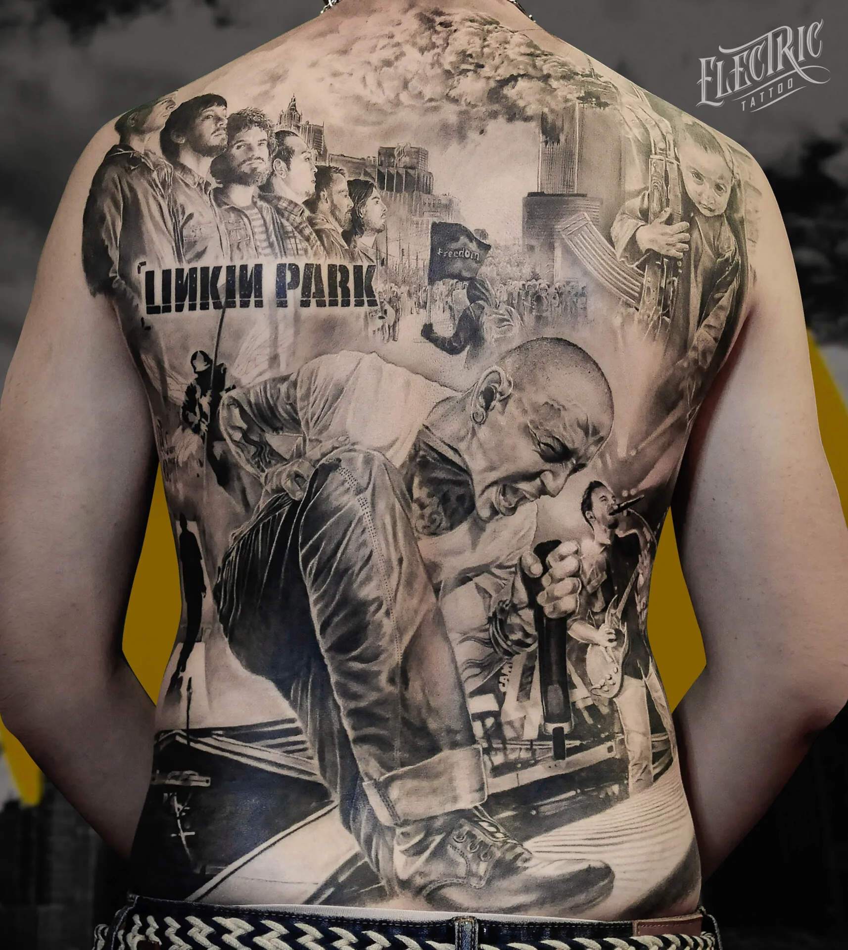 Hình xăm Linkin Park - Sói Nguyễn đạt giải 2nd Fantasy Realistic Black & Grey